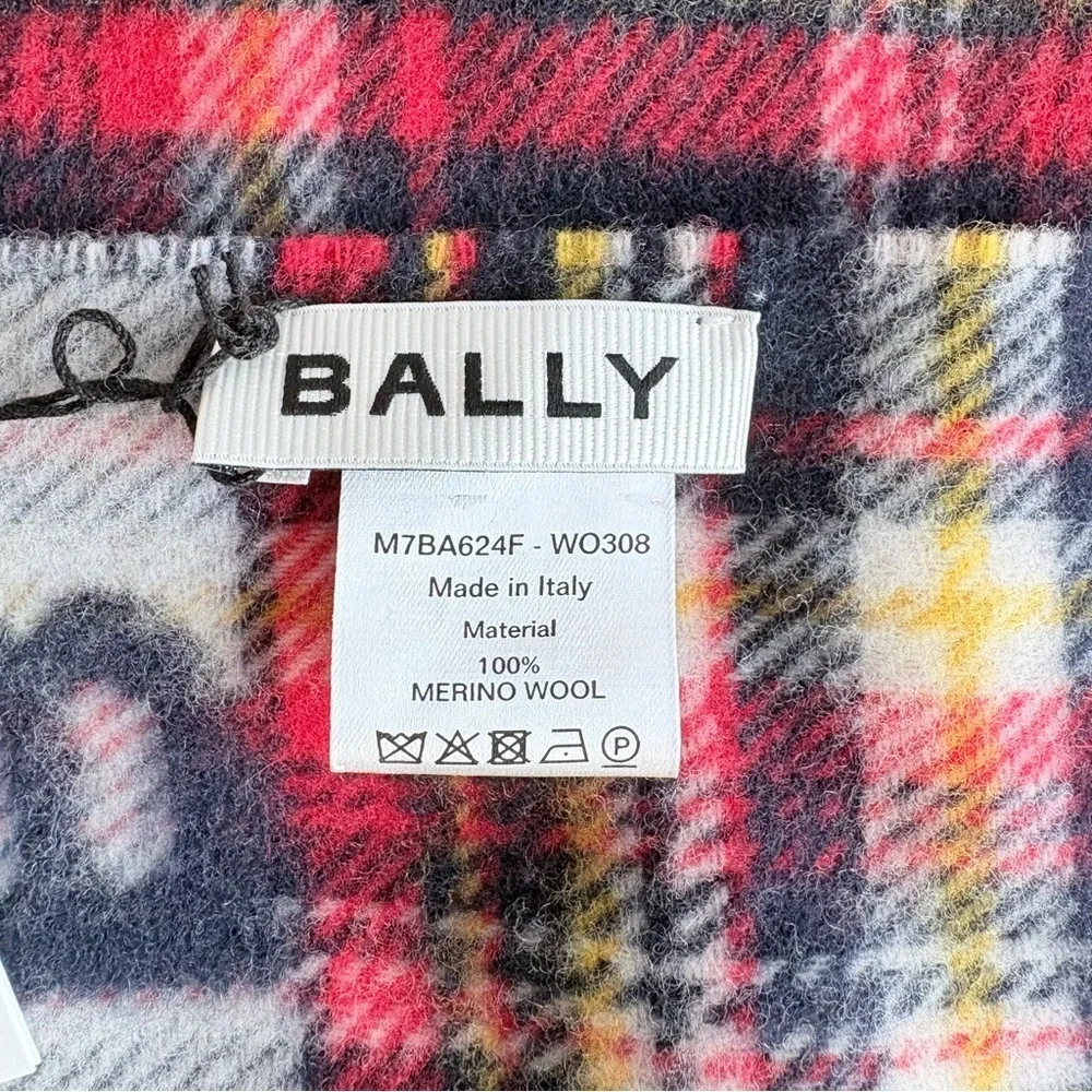 Bally Plaid Merino Wool Scarf